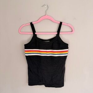 Y2K BLACK ROAD RAGS JEAN CO. STRIPED‎ KNITTED TANK TOP